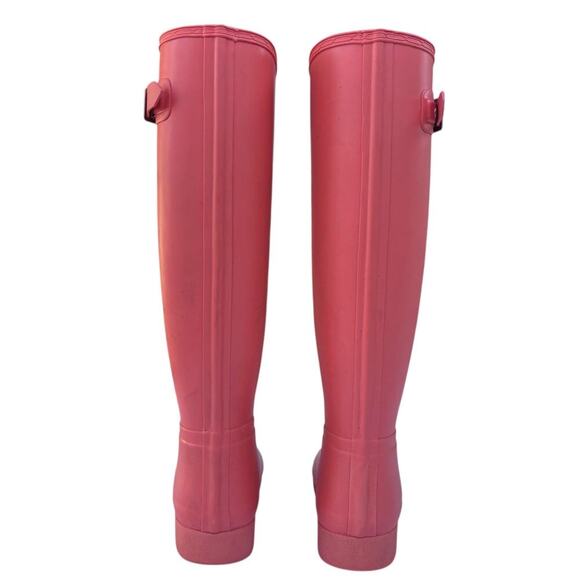 Hunter Original Wellies Tall Rain Boots US Size 9 Matte Orange Rubber Boots - Picture 4 of 12